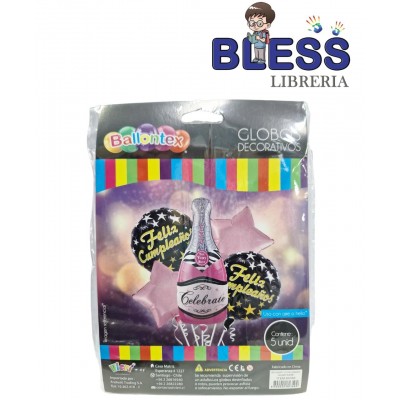 Globos Botella 5un Ballontex