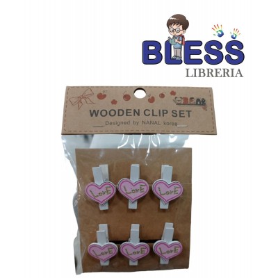 Pinzas WOODEN CLIP SET