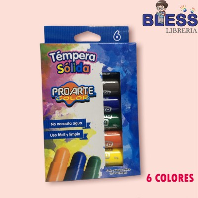 Tempera Solida 6 Colores...