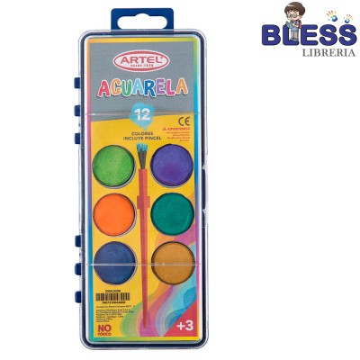 Acuarela 12 colores con...