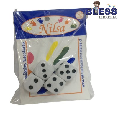 Dados Blancos 18x18 4 un Nilsa